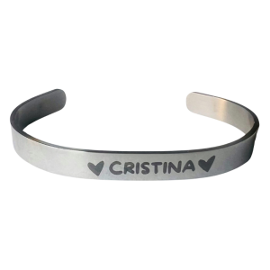 Brazalete plateado personalizado