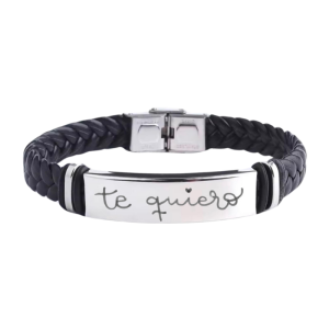 Pulsera hombre polipiel con letra manuscrita