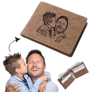 Cartera personalizada de cuero de hombre con fotografía